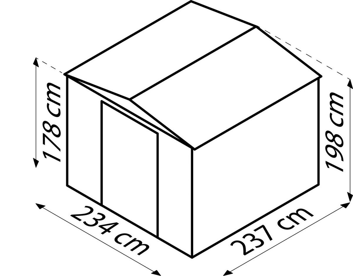 GERÄTEHAUS 245/198/247 cm  - Anthrazit, Basics, Metall (245/198/247cm)