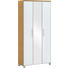 GARDEROBENSCHRANK Eiche furniert lackiert Eichefarben, Weiß - Chromfarben/Eichefarben, Design, Glas/Holz (90/193/37cm) GARDEROBENSCHRANK Eiche furniert lackiert Eichefarben, Weiß - Chromfarben/Eichefarben, Design, Glas/Holz (90/193/37cm)