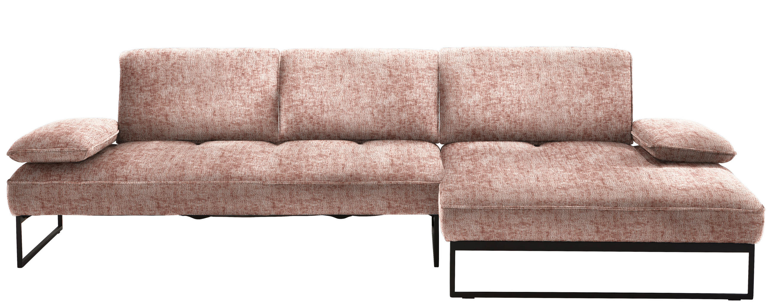 ECKSOFA in Chenille Altrosa  - Anthrazit/Altrosa, Design, Textil/Metall (310/160cm) - Joop!