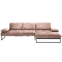 ECKSOFA in Chenille Altrosa  - Anthrazit/Altrosa, Design, Textil/Metall (310/160cm) - Joop!