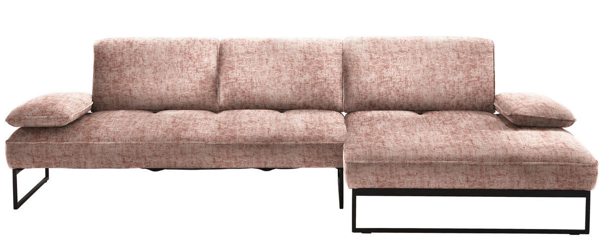 ECKSOFA in Chenille Altrosa  - Anthrazit/Altrosa, Design, Textil/Metall (310/160cm) - Joop!