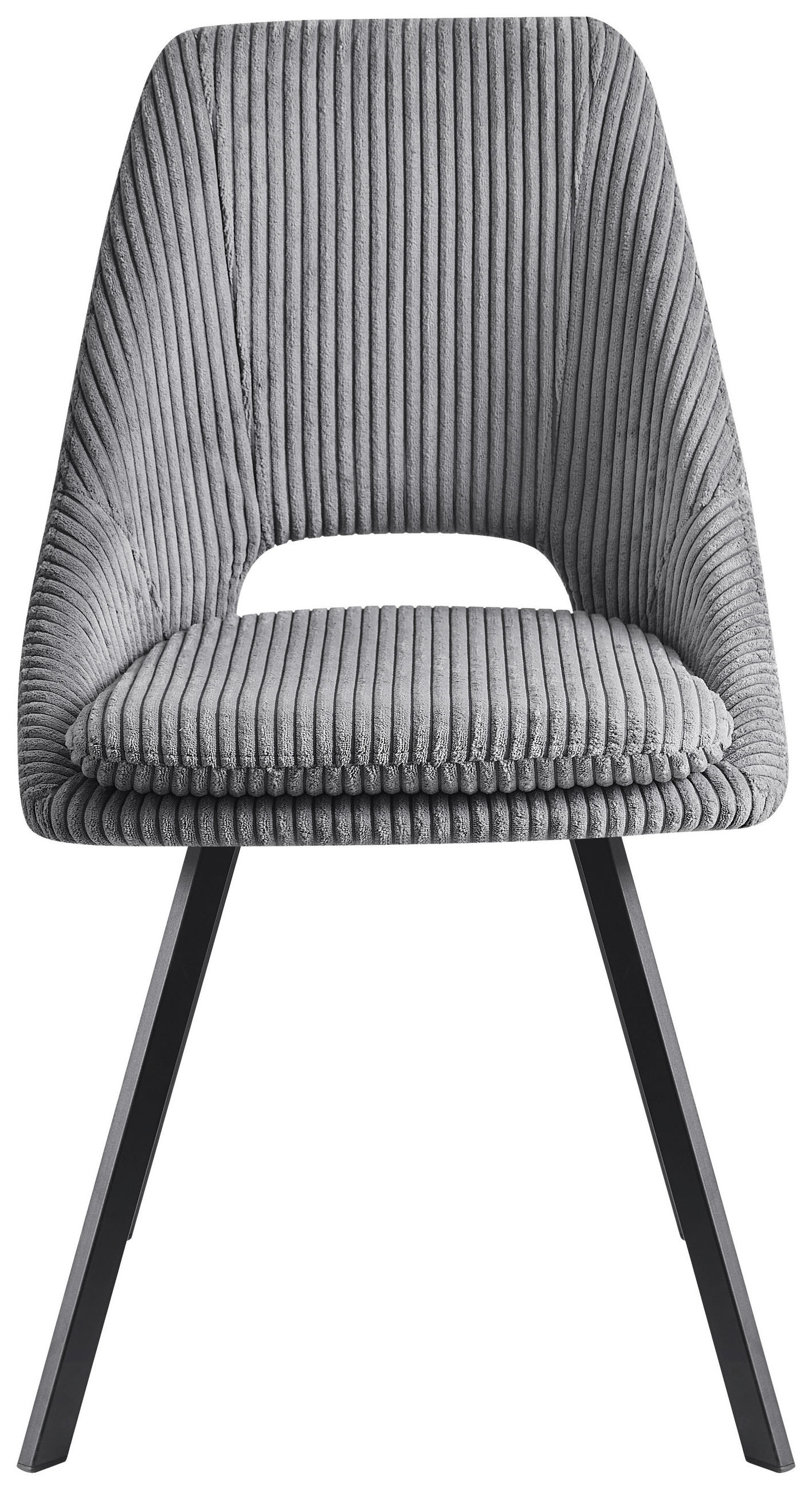 STUHL Cord Grau  - Schwarz/Grau, Design, Textil/Metall (48/85/56cm) - Carryhome