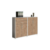 AKTENSCHRANK 168,8/113,6/33 cm  - Eichefarben/Grau, MODERN, Holzwerkstoff (168,8/113,6/33cm) - MID.YOU