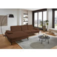 ECKSOFA in Chenille, Mikrofaser Braun  - Schwarz/Braun, Design, Textil/Metall (157/299cm) - Dieter Knoll