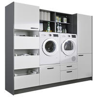 HAUSWIRTSCHAFTSRAUM 245/195/60 cm  in Anthrazit, Weiß  - Anthrazit/Weiß, Basics, Holzwerkstoff (245/195/60cm) - Express