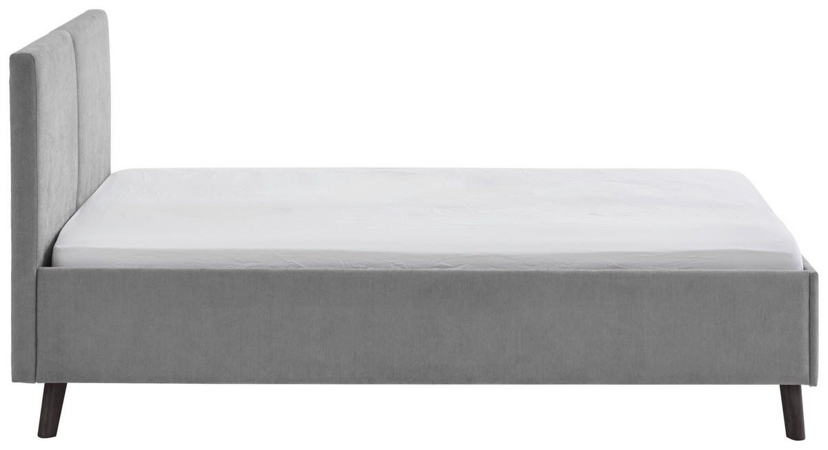 POLSTERBETT 140/200 cm  in Grau  - Schwarz/Grau, Basics, Holz/Textil (140/200cm) - Boxxx
