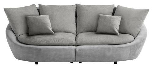 BIGSOFA in Chenille Hellgrau, Dunkelgrau - Dunkelgrau/Hellgrau, Modern, Kunststoff/Textil (237/87/131cm) - Trendmanufaktur
