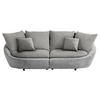 BIGSOFA in Chenille Hellgrau, Dunkelgrau  - Dunkelgrau/Hellgrau, Modern, Kunststoff/Textil (237/87/131cm) - Trendmanufaktur