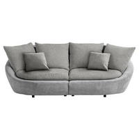 BIGSOFA in Chenille Hellgrau, Dunkelgrau  - Dunkelgrau/Hellgrau, Modern, Kunststoff/Textil (237/87/131cm) - Trendmanufaktur