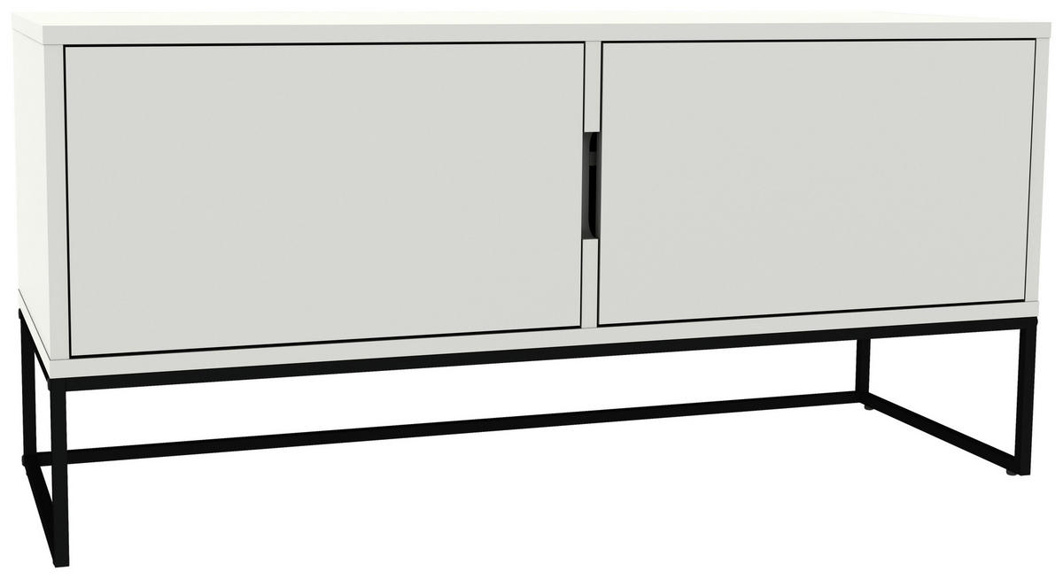 LOWBOARD Lipp  in 118/57/43 cm  - Schwarz/Weiß, Design, Holzwerkstoff/Metall (118/57/43cm)