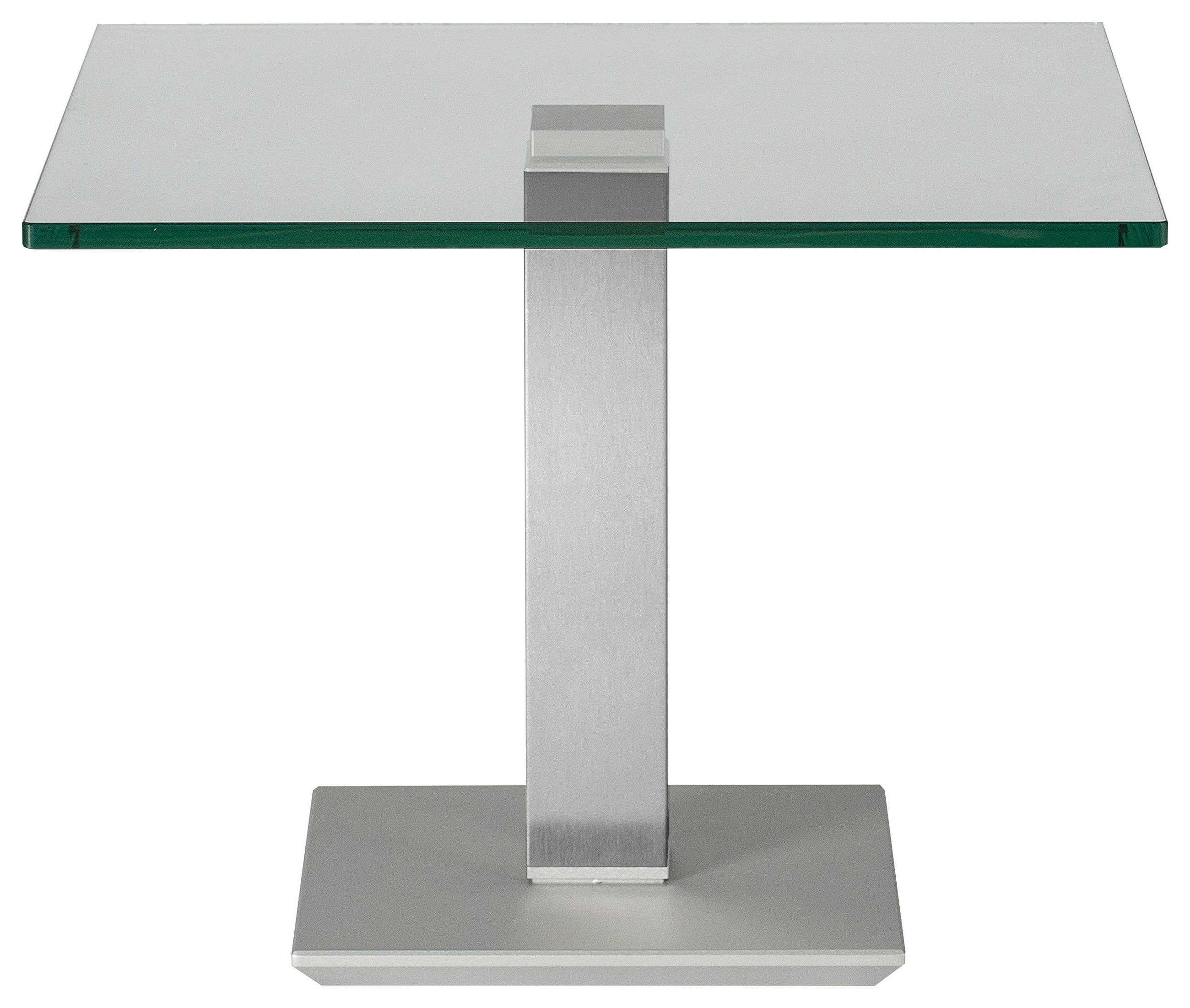 BEISTELLTISCH in Metall, Glas 60/60/46-65 cm  - Edelstahlfarben/Grau, Design, Glas/Kunststoff (60/60/46-65cm)