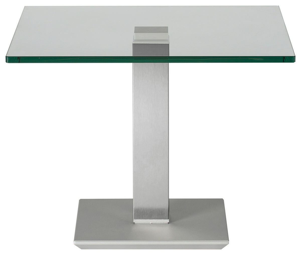 BEISTELLTISCH in Metall, Glas 60/60/46-65 cm  - Edelstahlfarben/Grau, Design, Glas/Kunststoff (60/60/46-65cm)