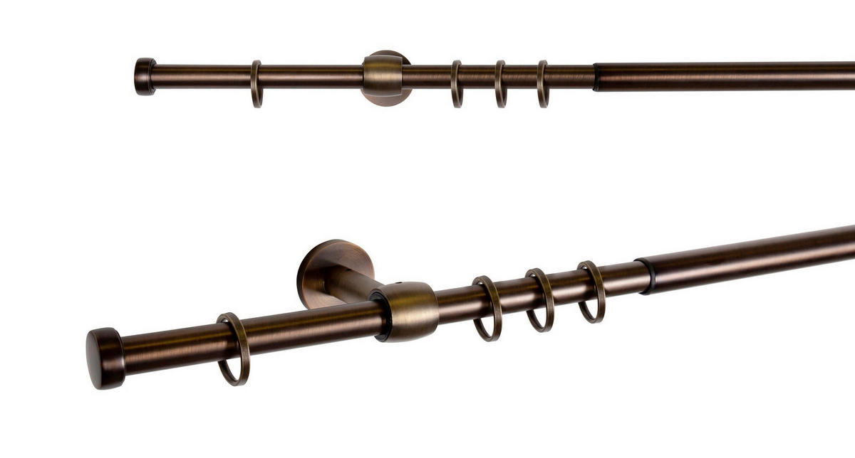VORHANGSTANGENSET  210 cm  - Goldbraun, Basics, Metall (210cm)