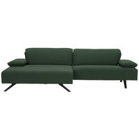ECKSOFA in Flachgewebe Grün  - Anthrazit/Grün, Design, Textil/Metall (166/280cm) - Johann Jakob