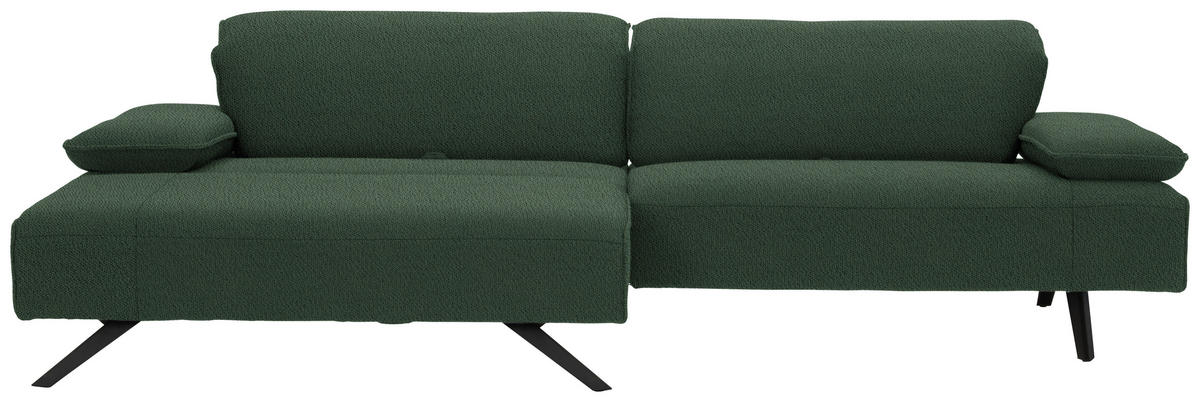 ECKSOFA in Flachgewebe Grün  - Anthrazit/Grün, Design, Textil/Metall (166/280cm) - Johann Jakob