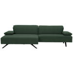 ECKSOFA in Flachgewebe Grün  166/280 cm  - Anthrazit/Grün, Design, Textil/Metall (166/280cm) - Johann Jakob