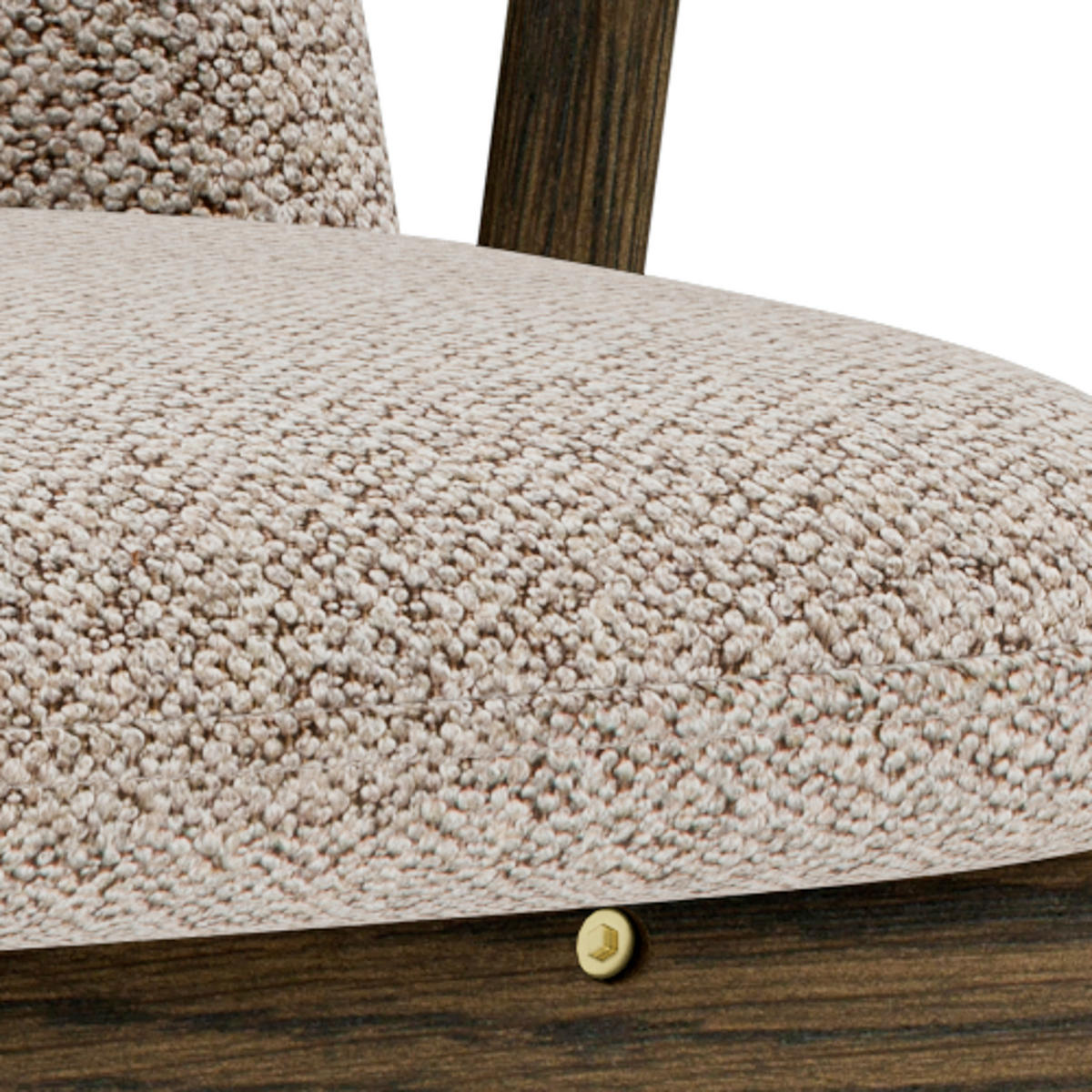 STOL MED ARMSTÖD 2 styck  bouclé  - beige/mörkbrun, Modern, trä/textil (55,5/80,5/57cm) - MID.YOU