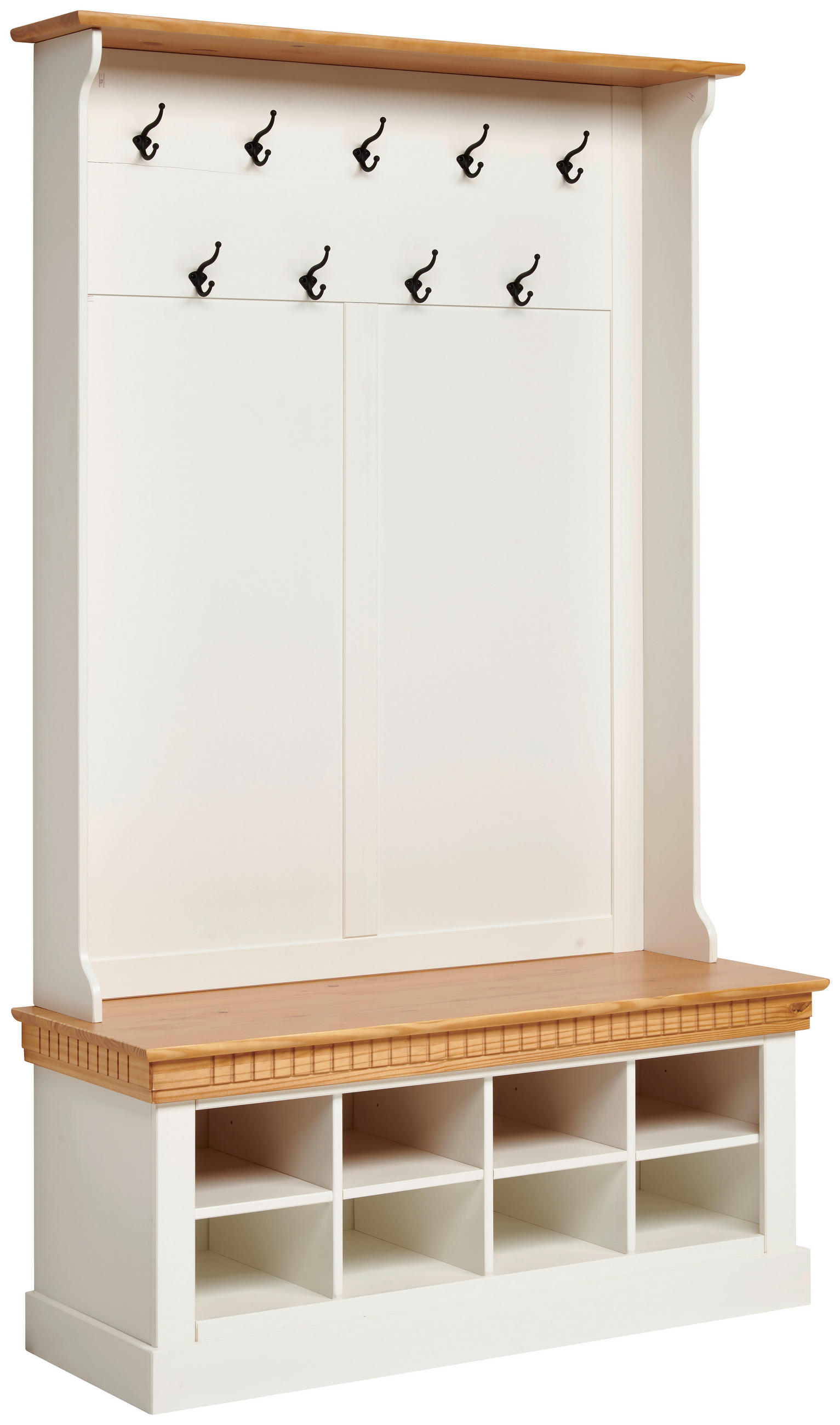 GARDEROBENPANEEL  in 118/196/43 cm  - Naturfarben/Weiß, ROMANTIK / LANDHAUS, Holz (118/196/43cm) - MID.YOU