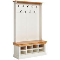 GARDEROBE  in 118/196/43 cm  - Naturfarben/Weiß, ROMANTIK / LANDHAUS, Holz (118/196/43cm) - MID.YOU