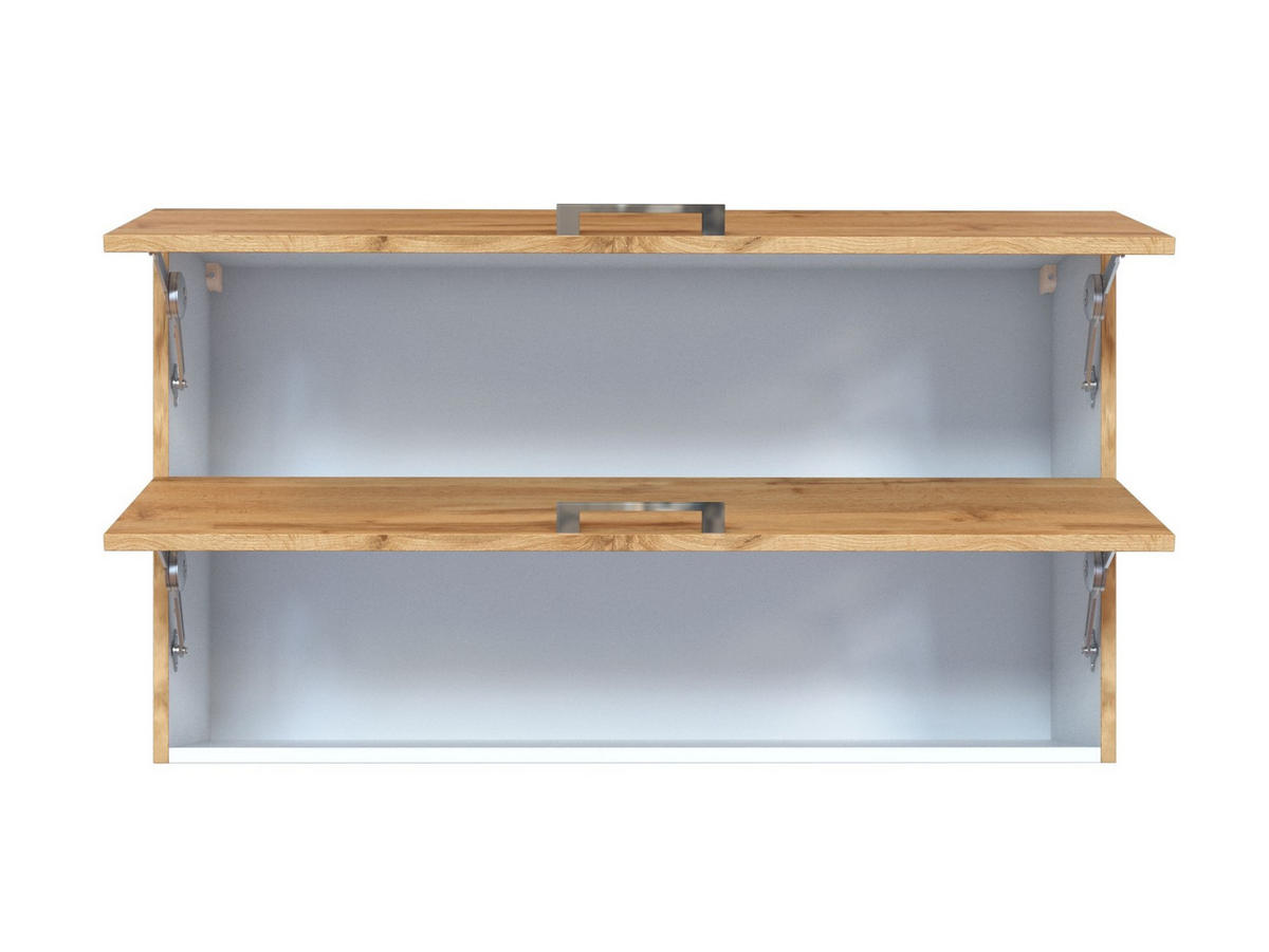 KÜCHENOBERSCHRANK 100/57/34 cm  in Eiche Wotan  - Chromfarben/Eiche Wotan, MODERN, Holzwerkstoff/Metall (100/57/34cm) - Held