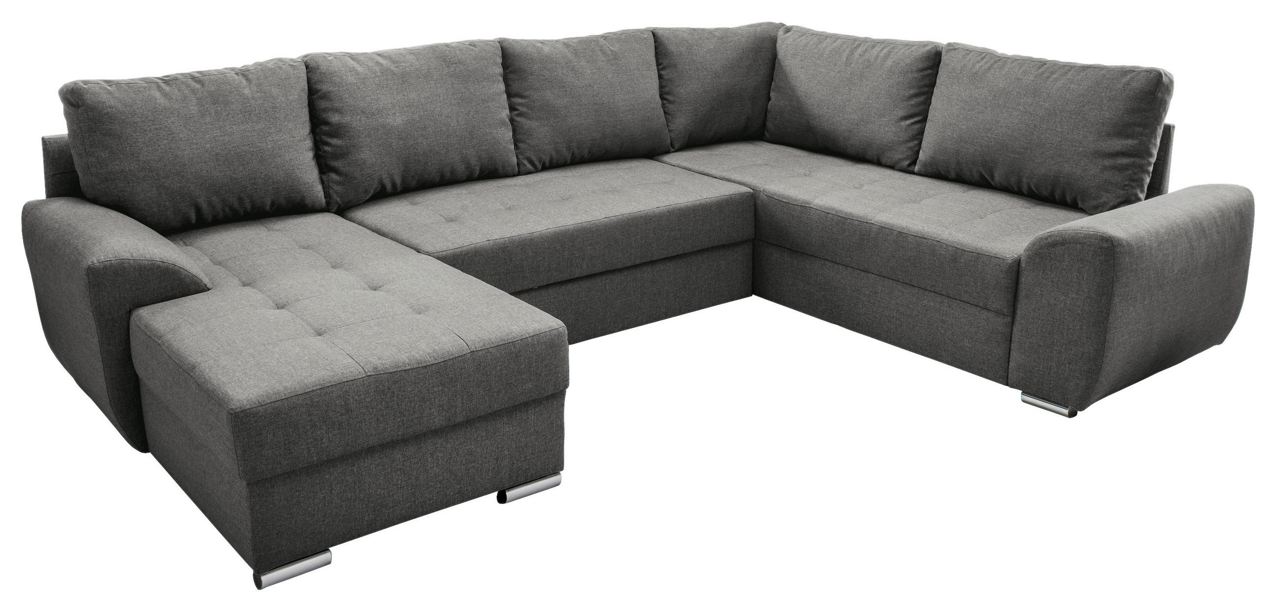 WOHNLANDSCHAFT in Mikrofaser Anthrazit, Chromfarben - Chromfarben/Anthrazit, Konventionell, Textil/Metall (156/292/218cm) - Livetastic
