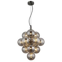 VISEČA SVETILKA  CONOR      39,5/120 cm      G9 - siva/črni krom, Design, kovina/umetna masa (39,5/120cm) - Globo