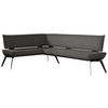 ECKBANK 165/235 cm Webstoff Schwarz Buche massiv   - Schwarz, Basics, Holz/Textil (165/235cm) - Carryhome