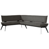 ECKBANK 165/195 cm Webstoff Schwarz Buche massiv   - Schwarz, Basics, Holz/Textil (165/195cm) - Carryhome