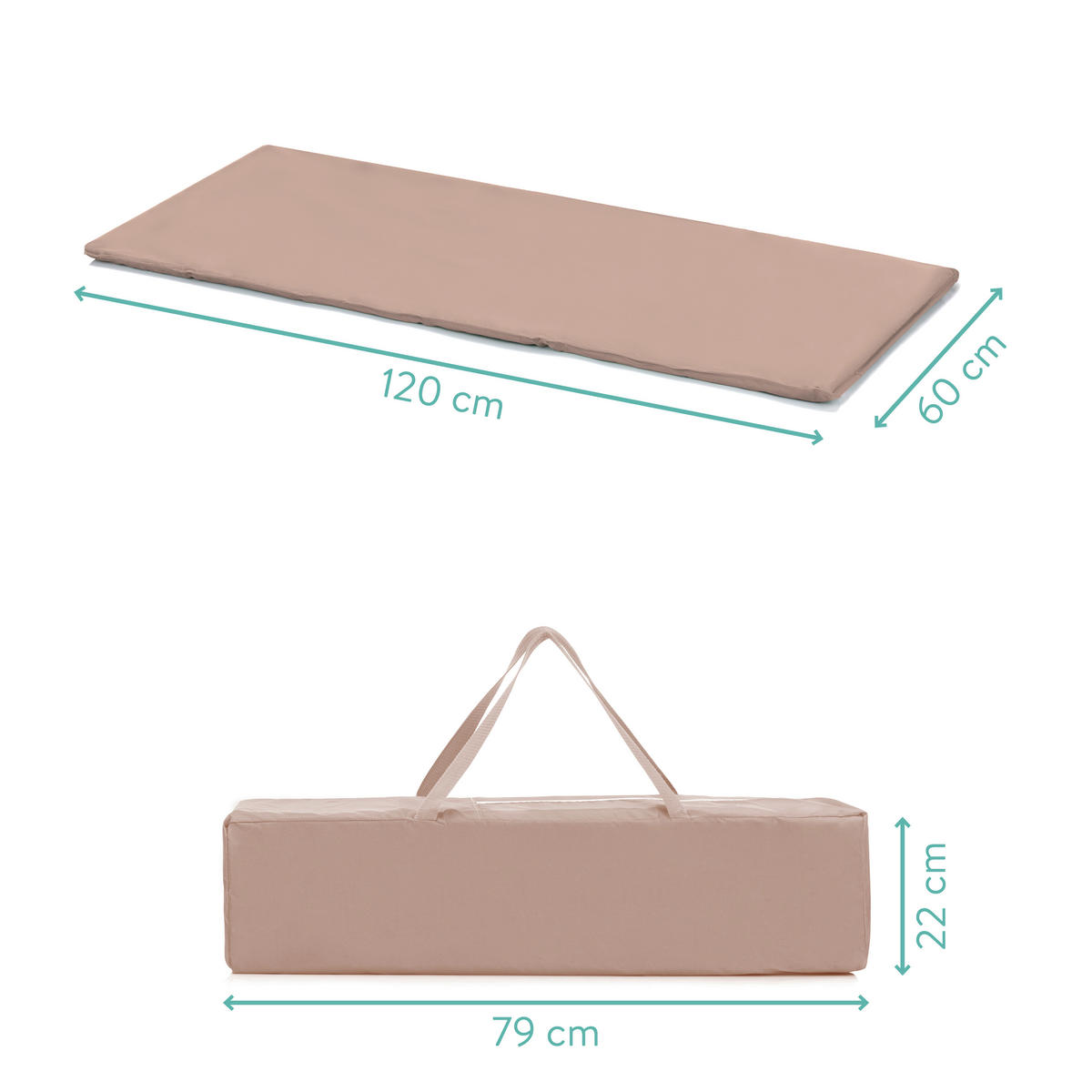 REISEBETT Beige  - Beige, Basics, Textil/Metall (120/60/76cm) - Fillikid