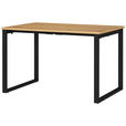 SCHREIBTISCH 120/80/75 cm, Schwarz, Eichefarben, Hellbraun, in verschiedenen Holz-Dekoren erhältlich, justierbare Füße  - Hellbraun/Eichefarben, MODERN, Holzwerkstoff/Metall (120/80/75cm) - Novel