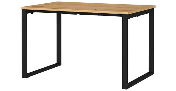 SCHREIBTISCH 120/80/75 cm, Schwarz, Eichefarben, Hellbraun, in verschiedenen Holz-Dekoren erhältlich, justierbare Füße  - Hellbraun/Eichefarben, MODERN, Holzwerkstoff/Metall (120/80/75cm) - Novel