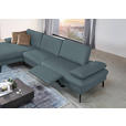 ECKSOFA in Echtleder Grau  - Schwarz/Grau, Design, Leder/Metall (157/325cm) - Dieter Knoll