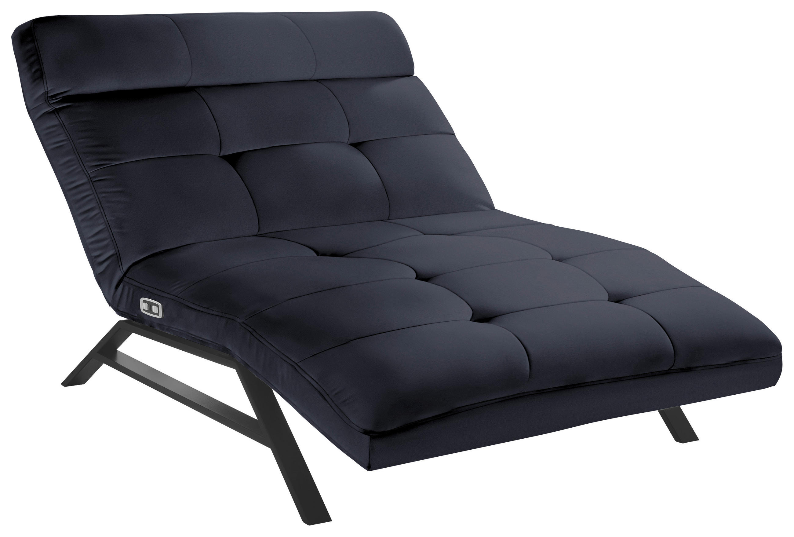 Liege mit motorischer Relaxfkt Echtleder Schwarz  - Schwarz, Design, Leder/Metall (120/54-113/158-198cm) - Pure Home Lifestyle