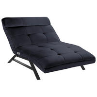 Liege mit motorischer Relaxfkt Echtleder Schwarz  - Schwarz, Design, Leder/Metall (120/54-113/158-198cm) - Pure Home Lifestyle
