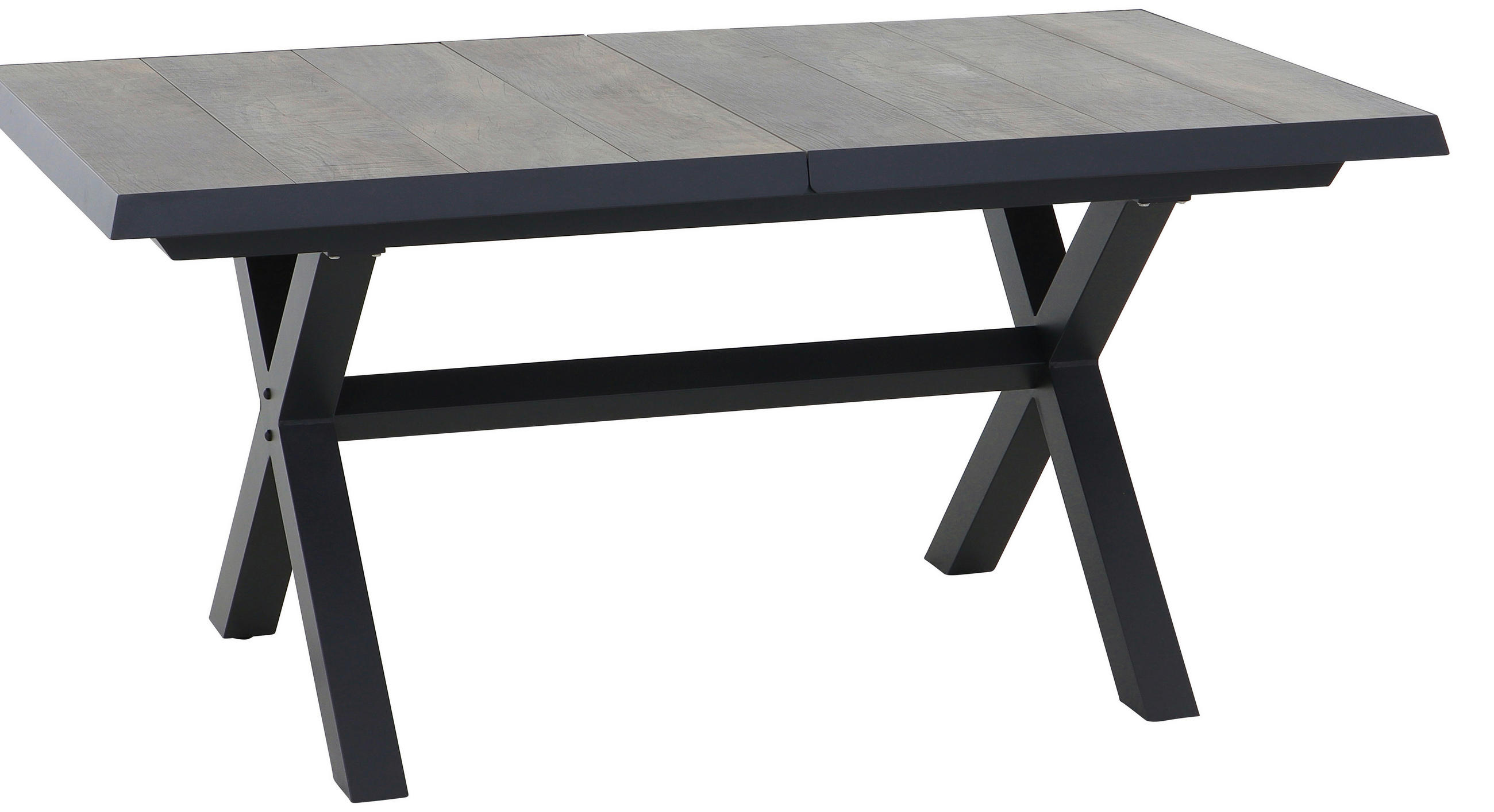 Siena Garden Gartentisch Anthrazit, Graubraun 90x77x160-200 cm