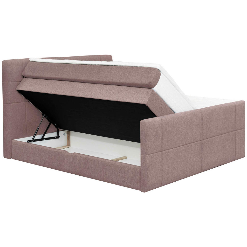 Thumbnail - Carryhome Boxspringbett, Altrosa, Textil, H2 + H3, 7-Zonen, Höhe ca. 18 cm, 160x200 cm, Topper durchgehend, Wendematratz...