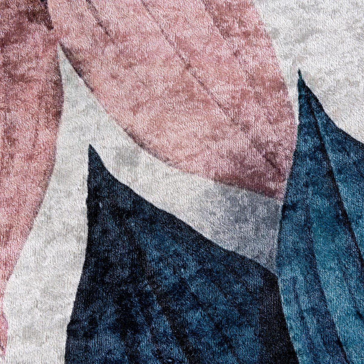 TKANÝ KOBEREC, 160/230 cm, růžová, petrolej, béžová - petrolej/růžová, Moderní, textil/plast (160/230cm)