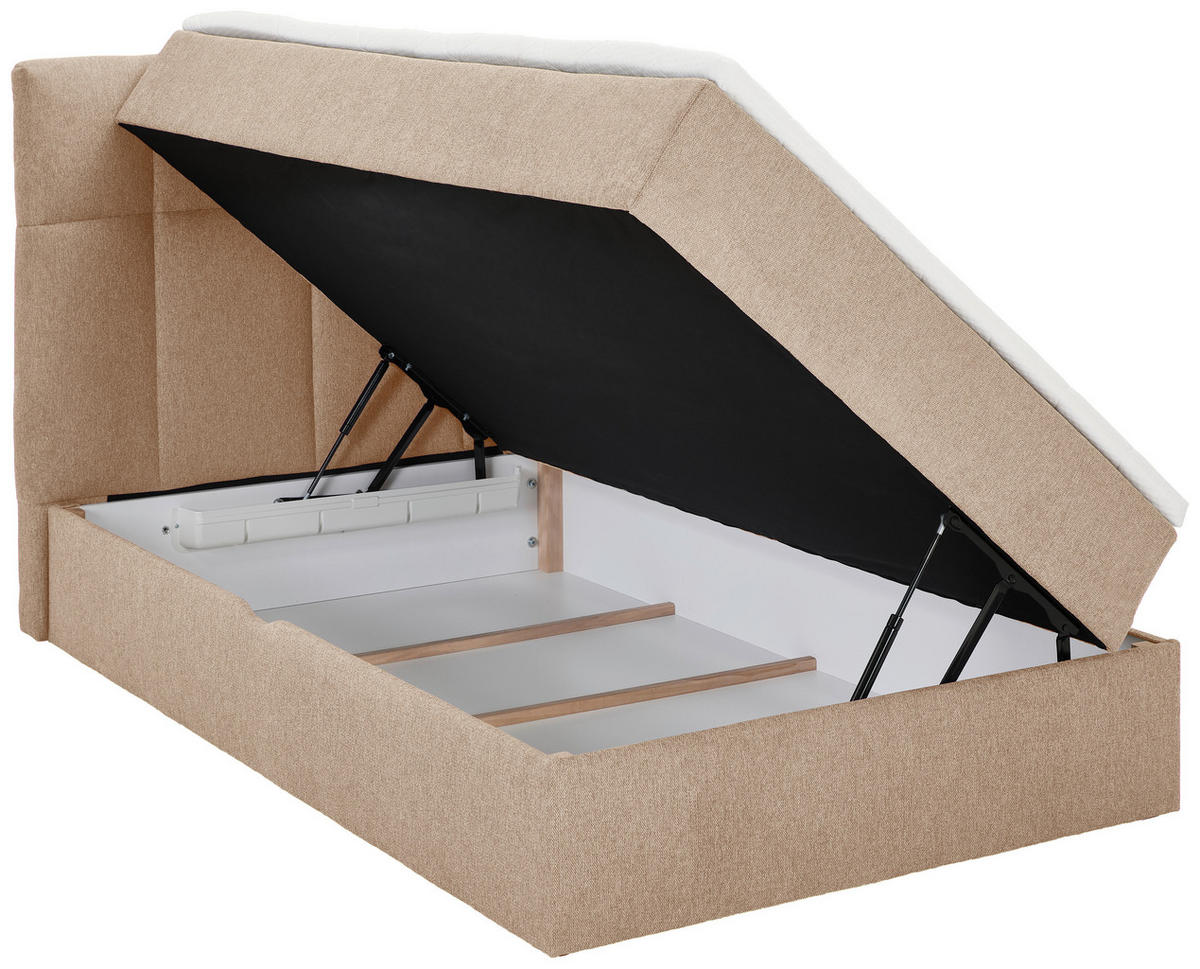 BOXBETT 120/200 cm  in Hellbraun  - Hellbraun, KONVENTIONELL, Textil (120/200cm) - Boxxx