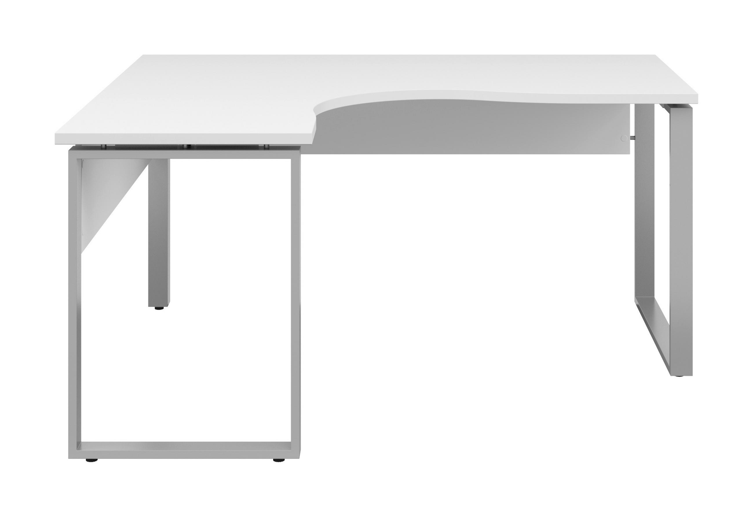 KOTNA PISALNA MIZA leseni material bela  - bela, Konvencionalno, kovina/leseni material (137,7/77,8/159,9cm) - Voleo