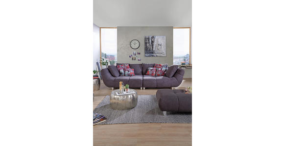 MEGASOFA in Textil Anthrazit, Multicolor - Chromfarben/Anthrazit, Design, Kunststoff/Textil (300/87/133cm) - Hom`in