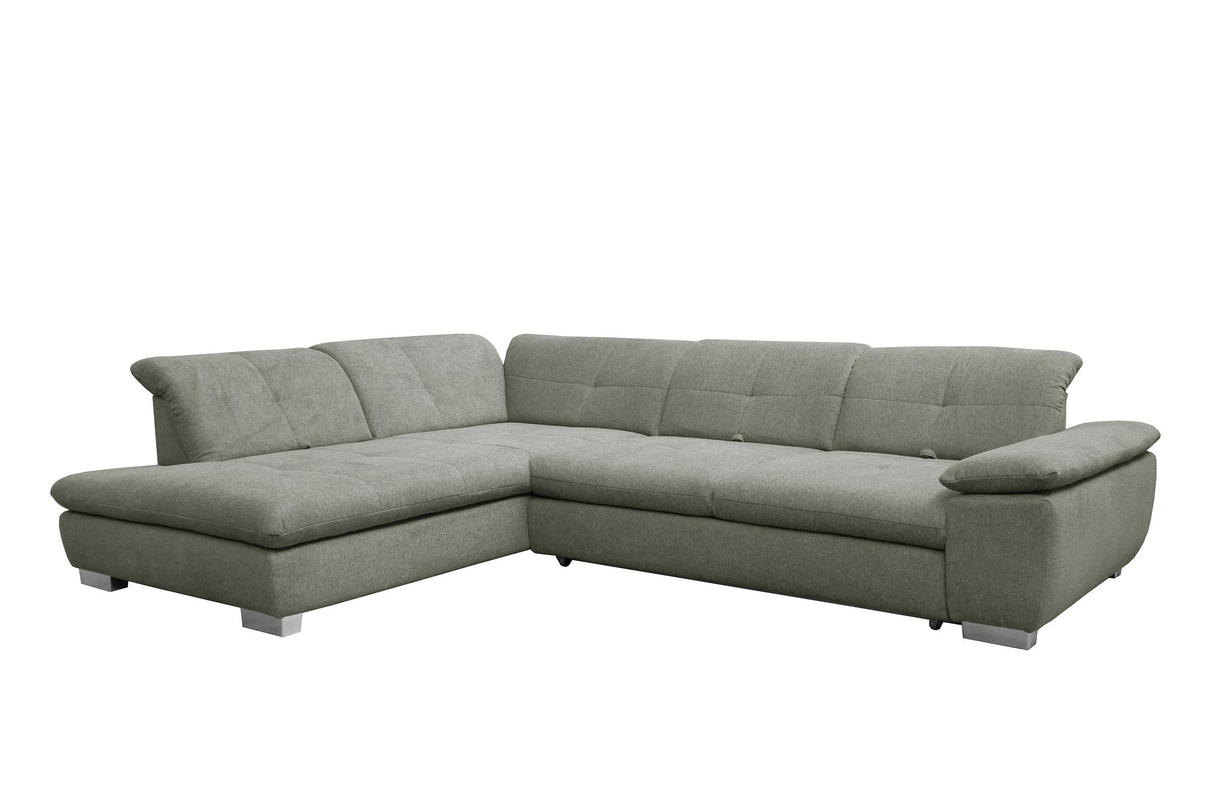 SAROKGARNITÚRA textil zöld  - krómszínű/zöld, Basics, műanyag/textil (242/313cm) - Xora
