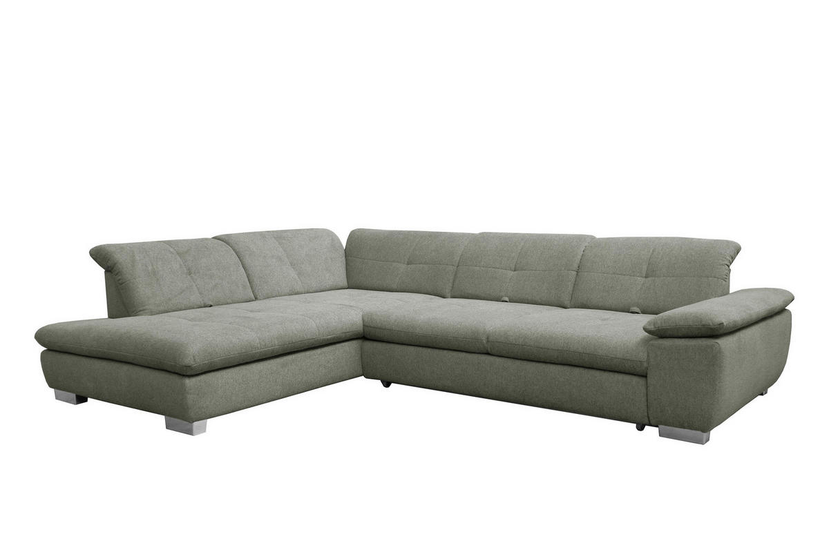 SAROKGARNITÚRA textil zöld  - krómszínű/zöld, Basics, műanyag/textil (242/313cm) - Xora