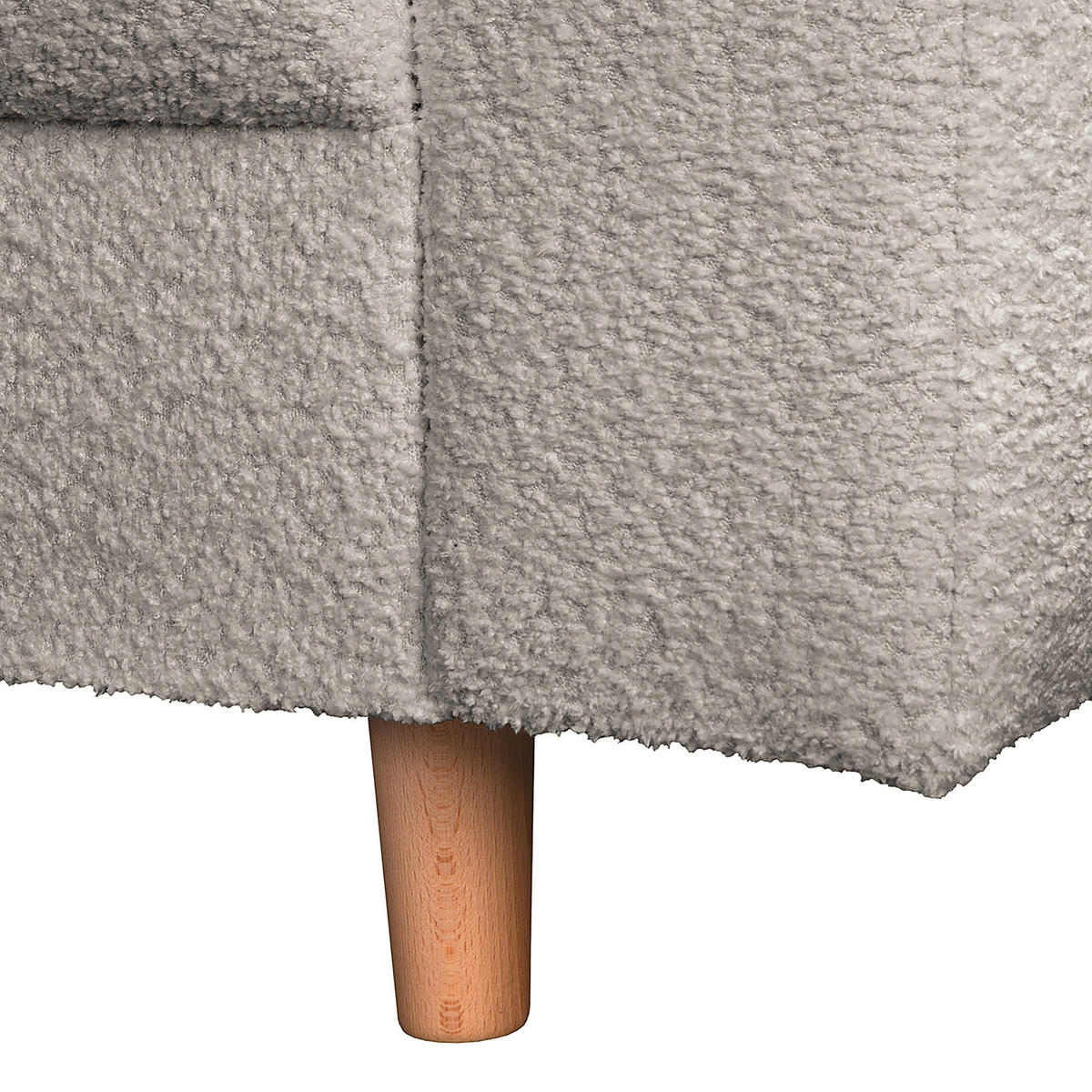 ECKSOFA  in Bouclé Grau  161/231 cm  - Naturfarben/Grau, Design, Holz/Textil (161/231cm) - Livetastic