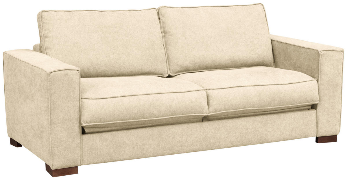 SCHLAFSOFA Webstoff Creme  - Dunkelbraun/Creme, Design, Holz/Textil (203/85/99cm) - MID.YOU