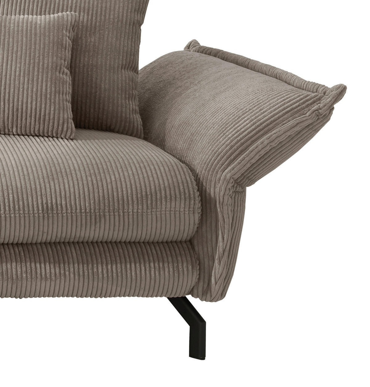 ECKSOFA LAVA - Graubraun/Schwarz, MODERN, Textil/Metall (180/255cm) - Livetastic