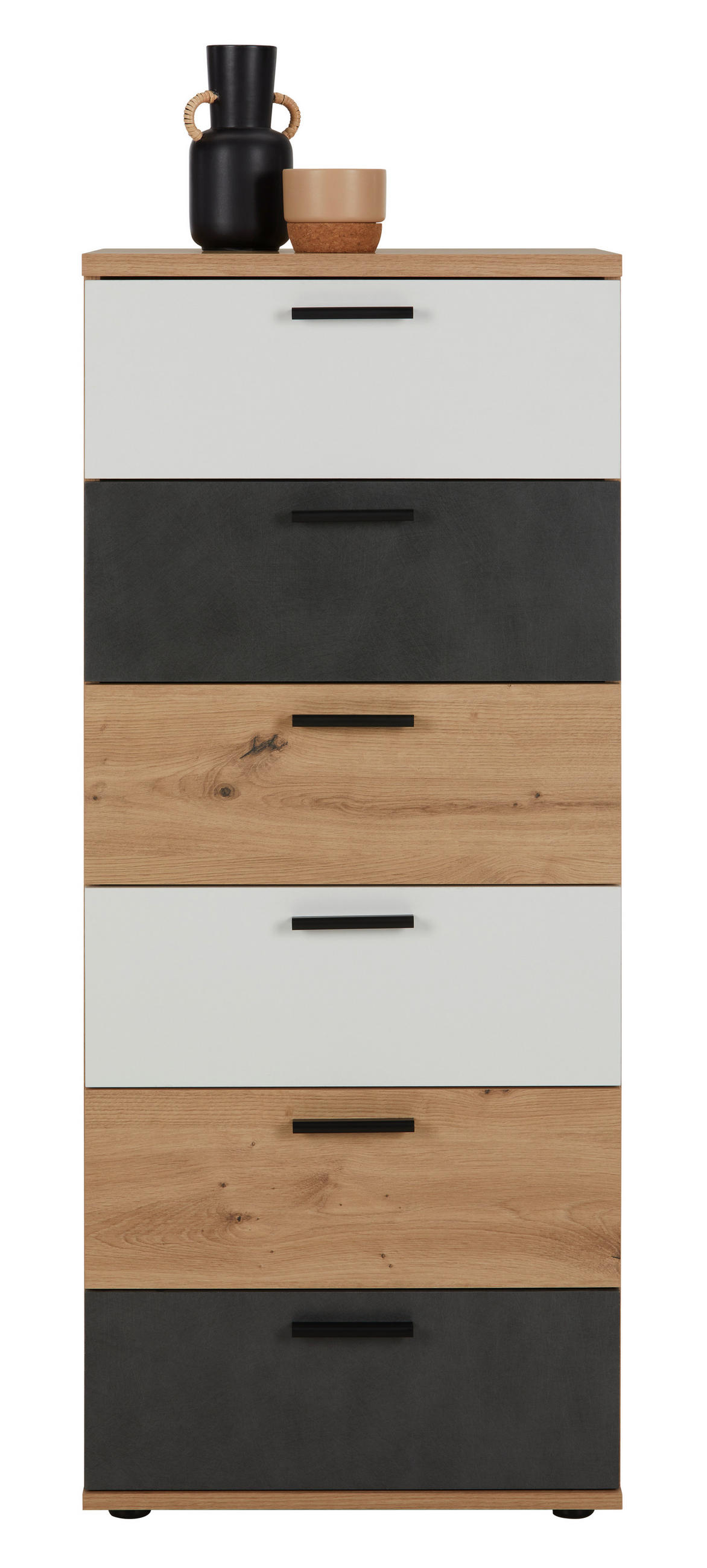 KOMODA,  - Moderno, umetna masa/leseni material (52/125/40cm) - Carryhome