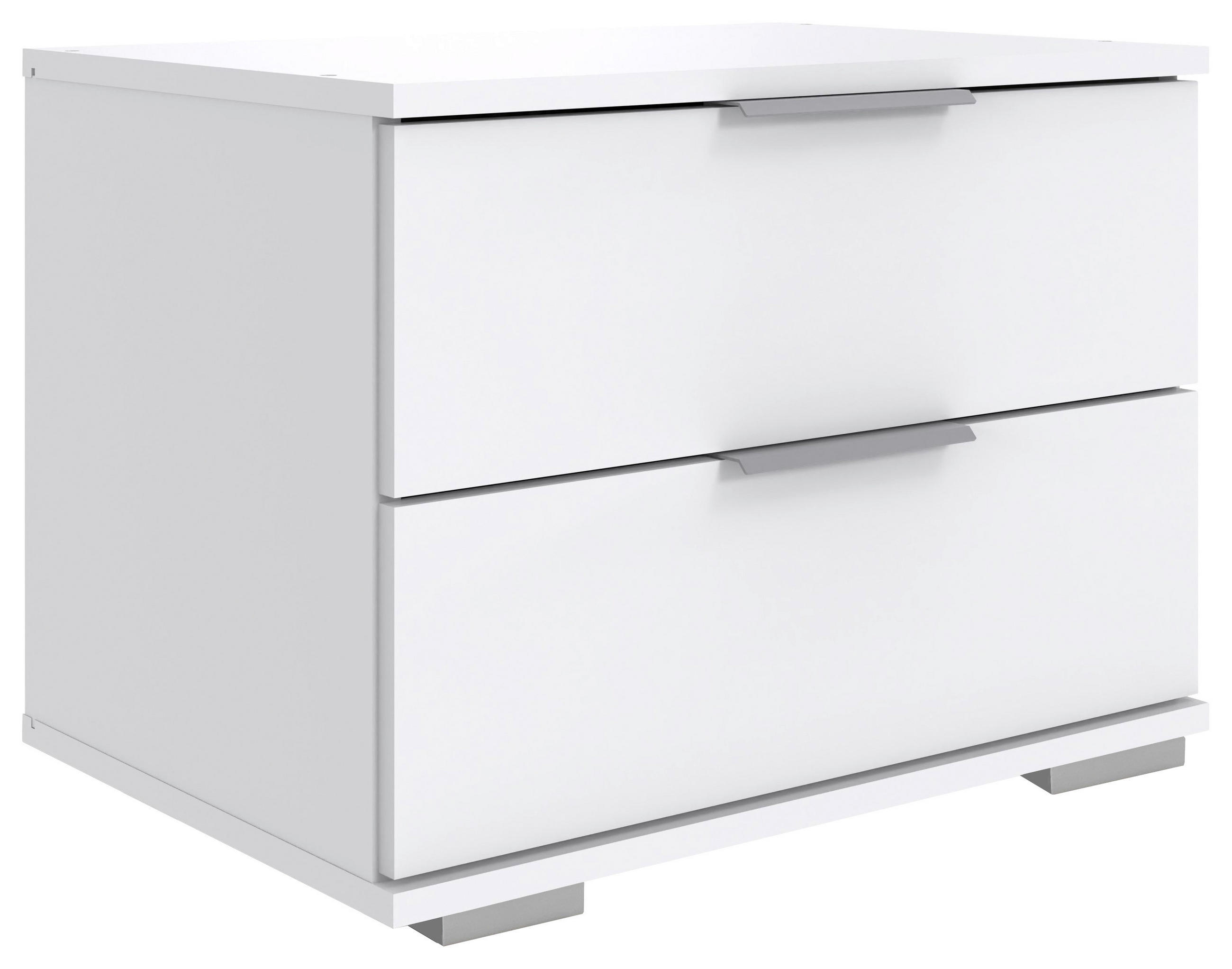 NACHTSCHRANK 52/40/38 cm  - Alufarben/Weiß, Design, Holzwerkstoff/Kunststoff (52/40/38cm) - Livetastic