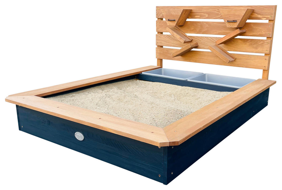 SANDKASTEN  - Anthrazit/Braun, KONVENTIONELL, Holz (114.5/58.5/91.5cm) - Ambia Garden
