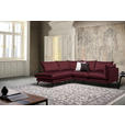 ECKSOFA Bordeaux Samt  - Bordeaux/Schwarz, Design, Textil/Metall (200/241cm) - Carryhome