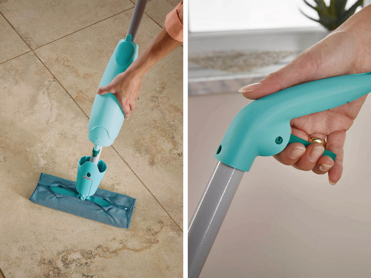 Sprühwischer Pico Spray S  - Türkis/Weiß, Basics, Kunststoff/Textil (27/10,5/120cm) - Leifheit